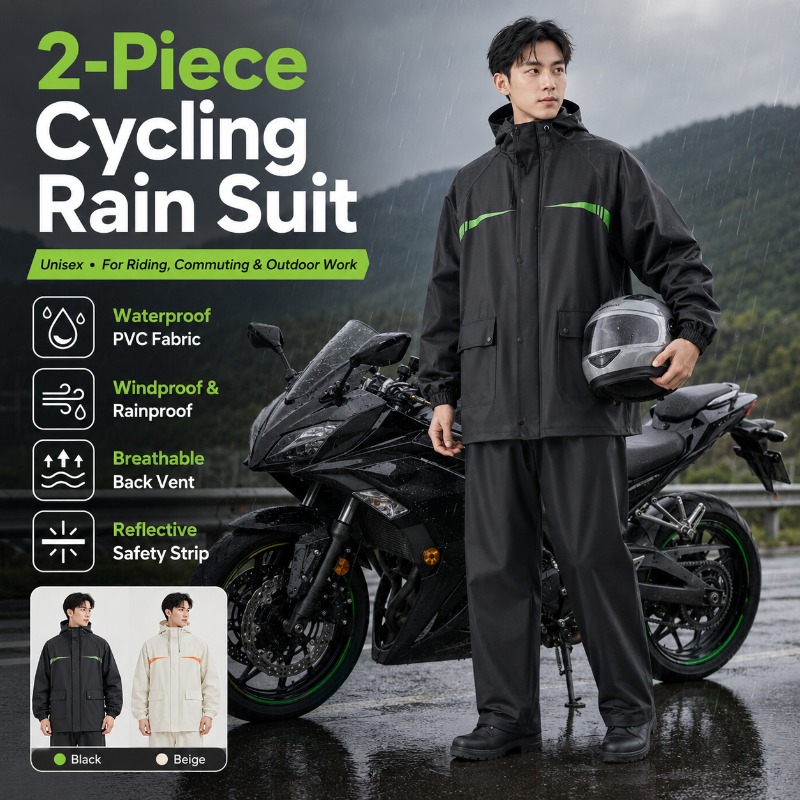 유니섹스 2피스 방수 사이클링 레인슈트 – 라이딩, 출 - Cycling Commute In Rain 리뷰 및 가격